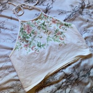 Floral Halter Crop Top